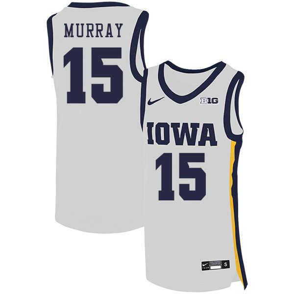 Men #15 Keegan Murray Iowa Hawkeyes College Basketball Jerseys Sale-White - Click Image to Close